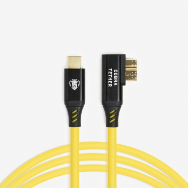 CobraTether USB-C - USB-Micro-B Cable 10m Straight to 90° Yellow