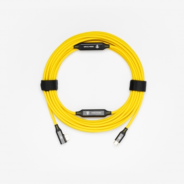 CobraTether USB-C - USB-Micro-B Cable 10m Straight to 90° Yellow