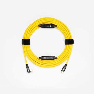 CobraTether USB-C Cable 10m Straight to 90° Yellow