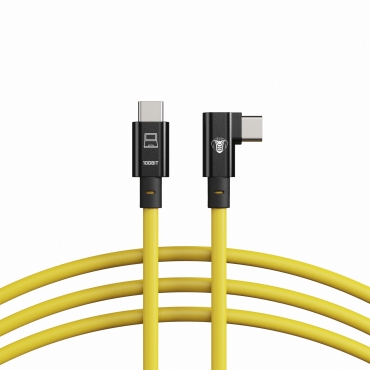 CobraTether USB-C Cable 10Gbit 10m Straight to 90° Yellow