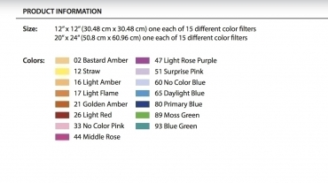 Rosco Filterset, Color Effects Kit, 30 x 30 cm