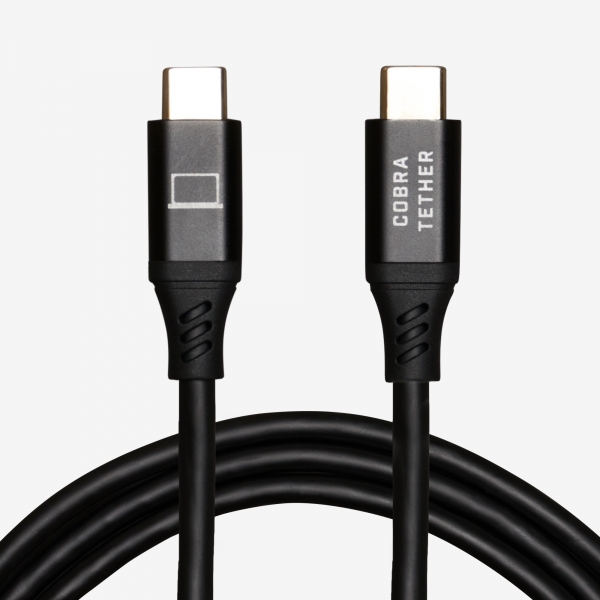 CobraTether USB-C Cable 10m Straight to Straight Black